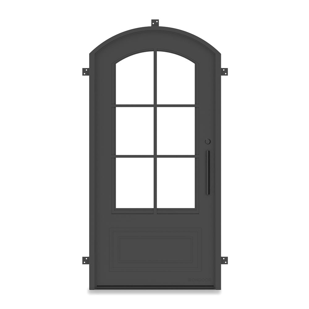 Biltmore 23 Black Single - Eyebrow Exterior Wrought Iron Door