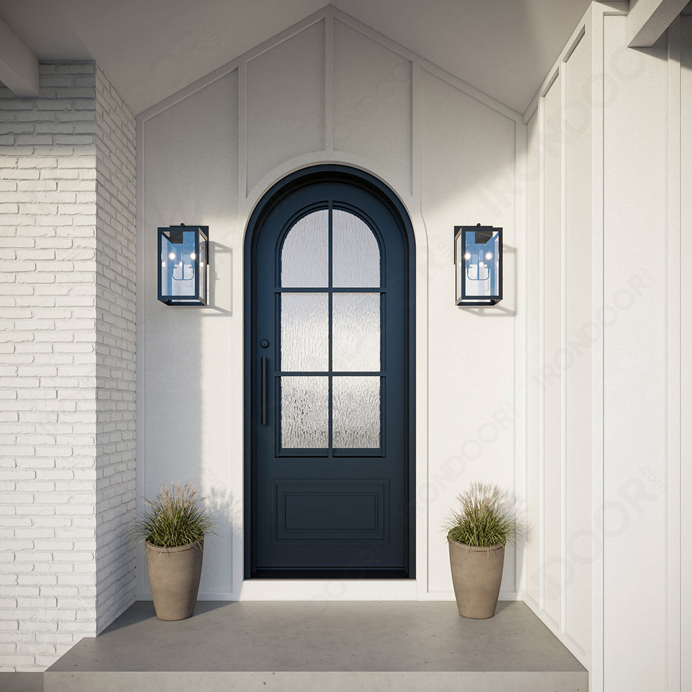 Biltmore 23 Black Single - Round Wrought Exterior Iron Door