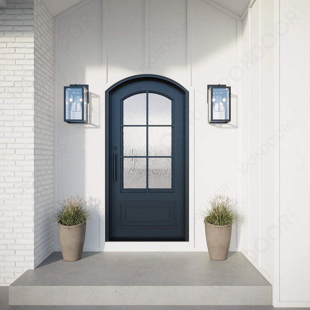 Biltmore 23 Black Single - Eyebrow Exterior Wrought Iron Door