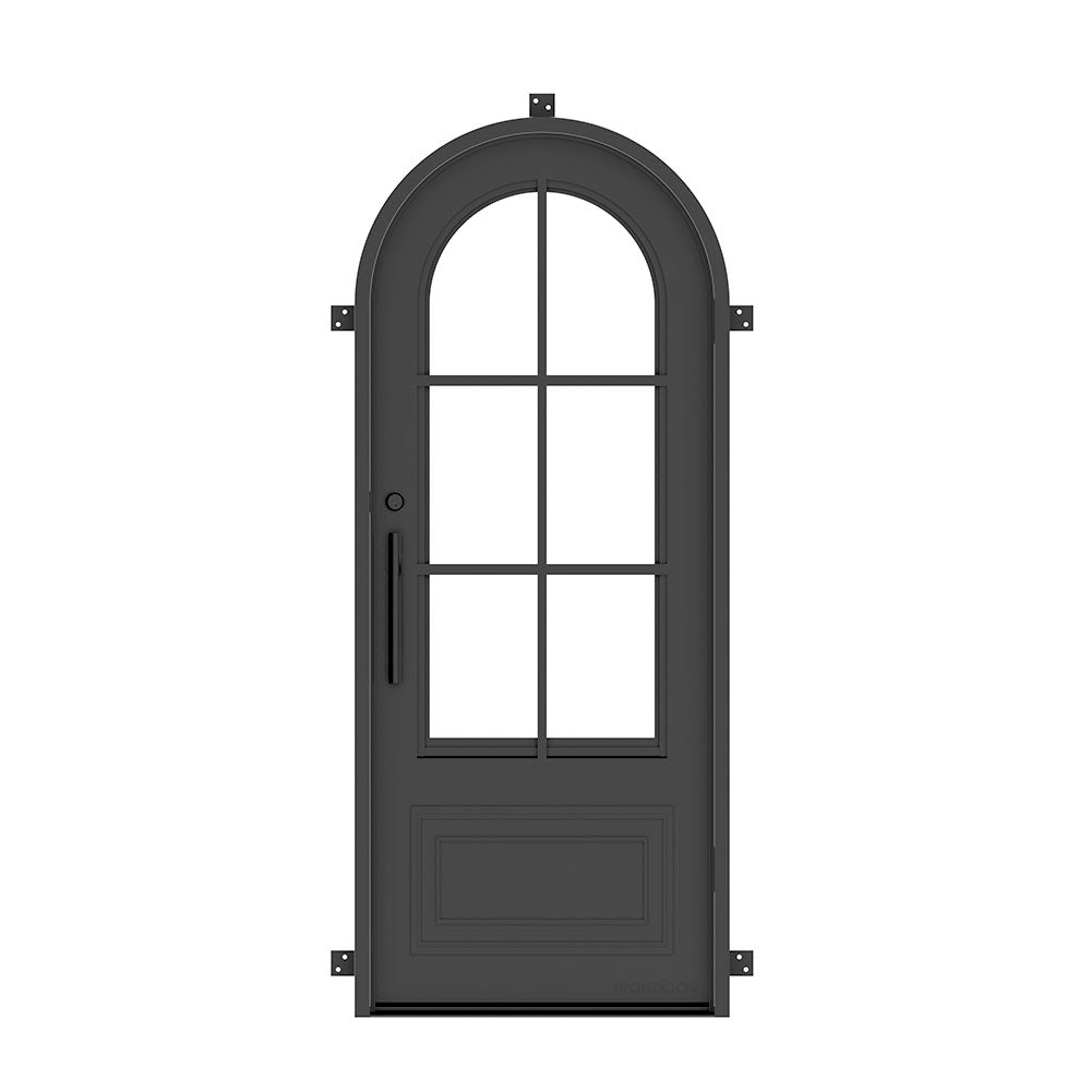 Biltmore 23 Black Single - Round Wrought Exterior Iron Door