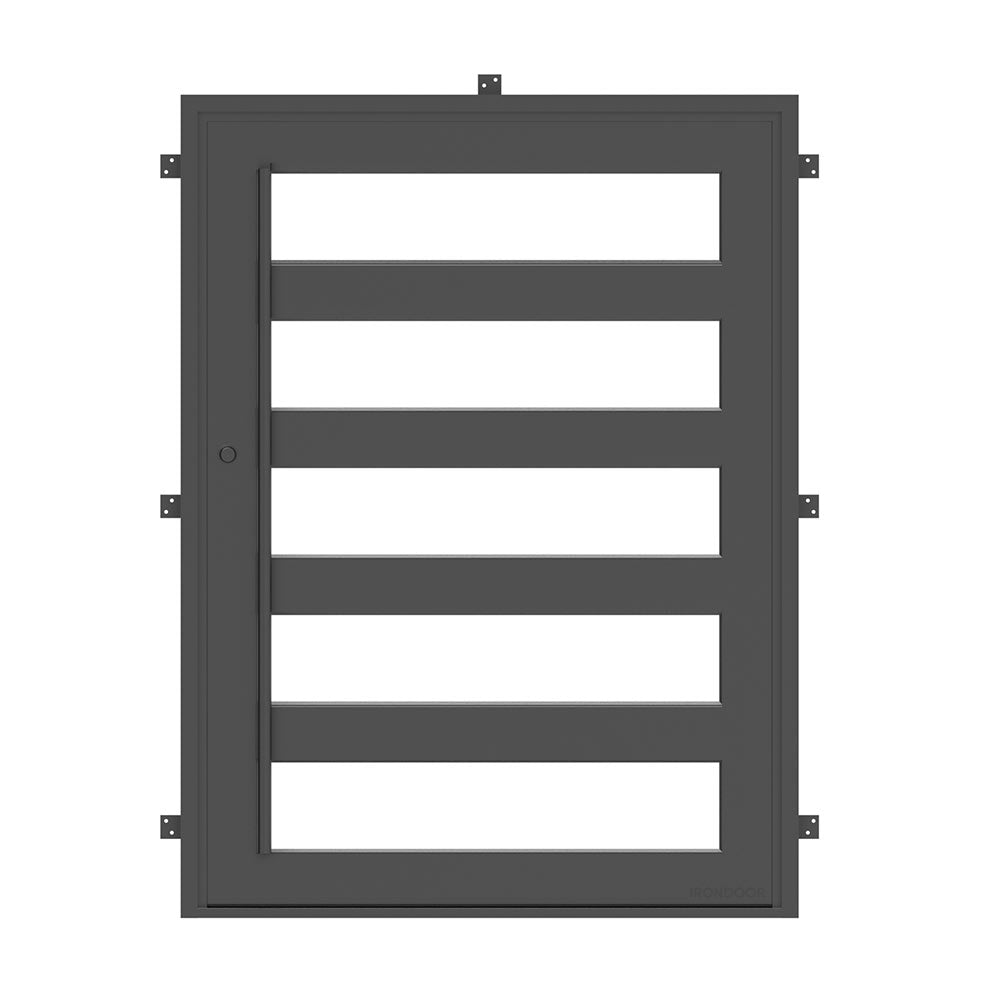 Fivelite Pivot Black Wrought Iron Exterior Door