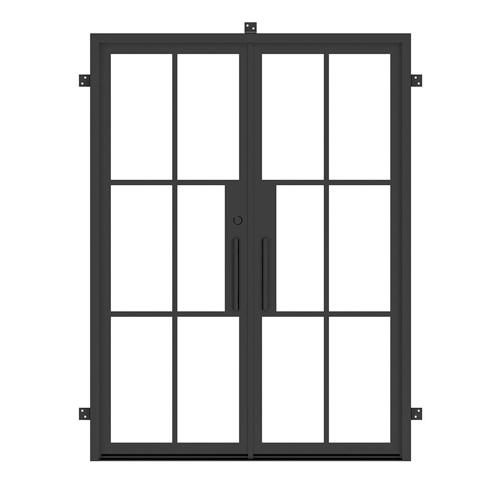 Liteair 43 Black - Double Front Exterior Steel French Doors.