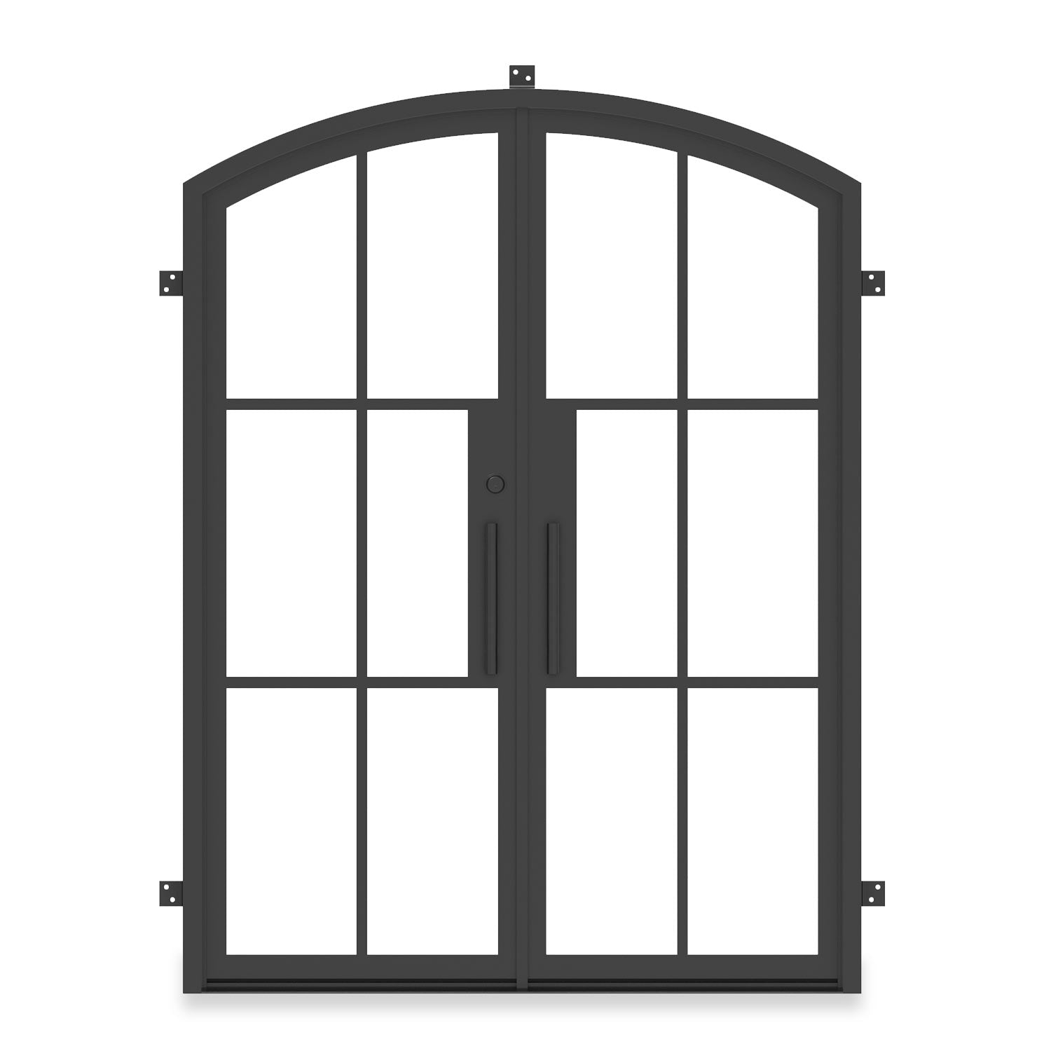 Liteair 43 Black Eyebrow - Double Steel French Exterior Door