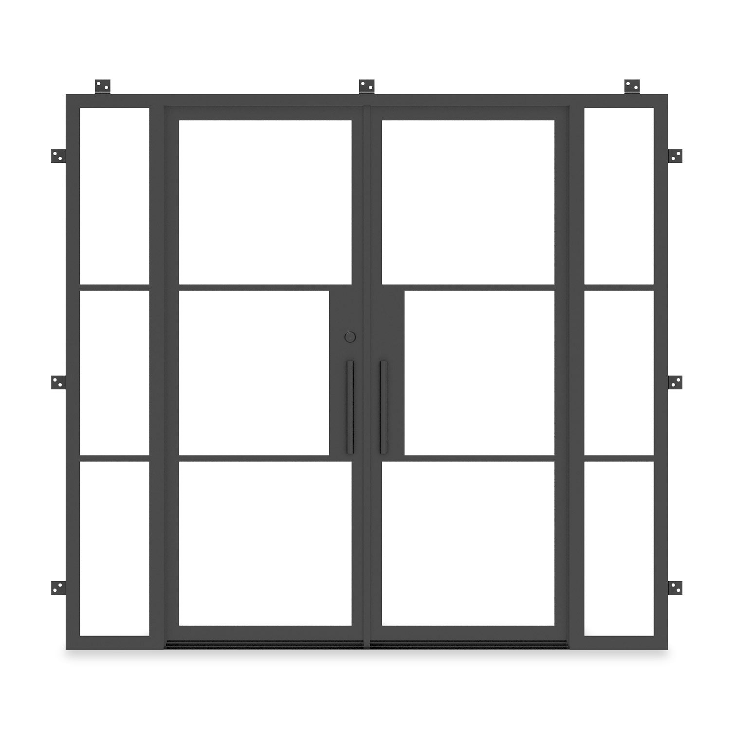 Openair 23 Black w/ Sidelights | Double Exterior Steel French Door