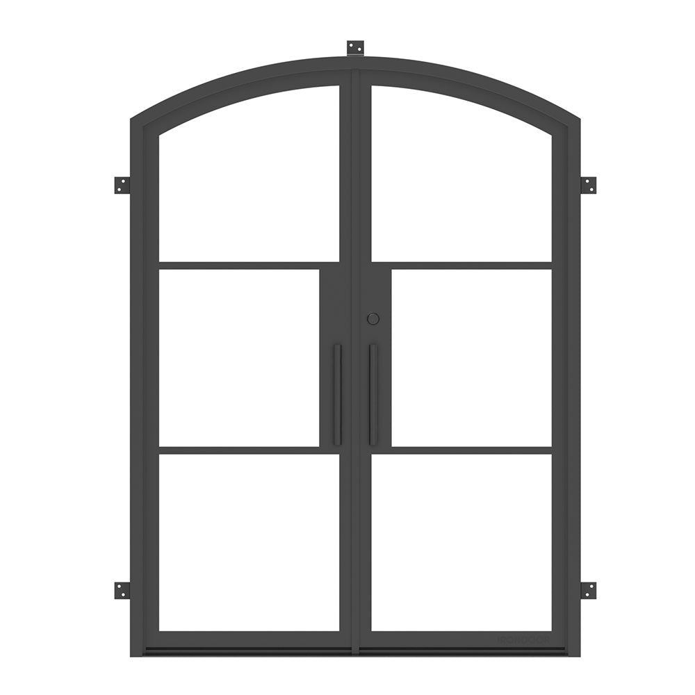 Openair 23 Black Eyebrow Double Steel French Entry Door