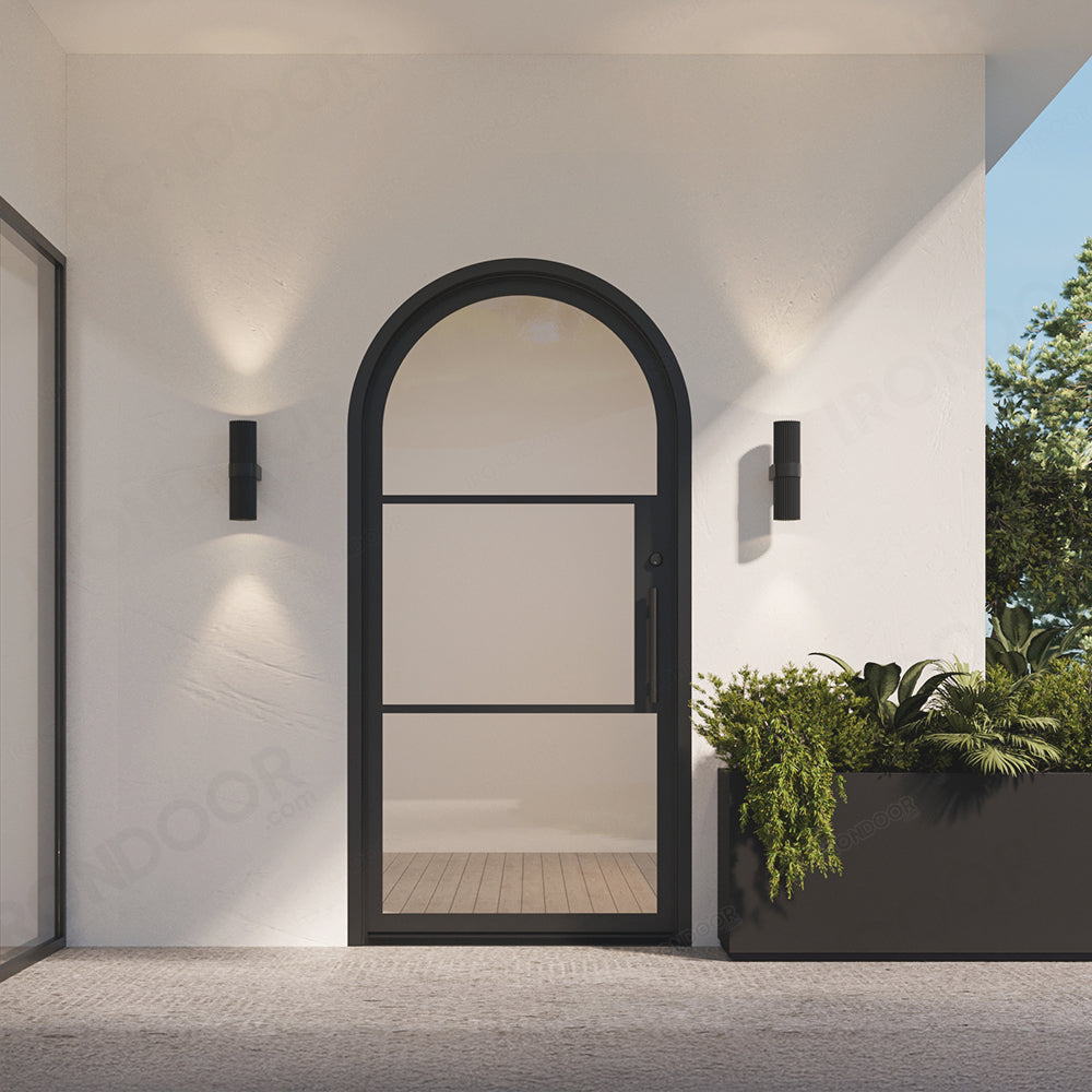 Openair 13 Black Round Top - Single Steel Exterior Door