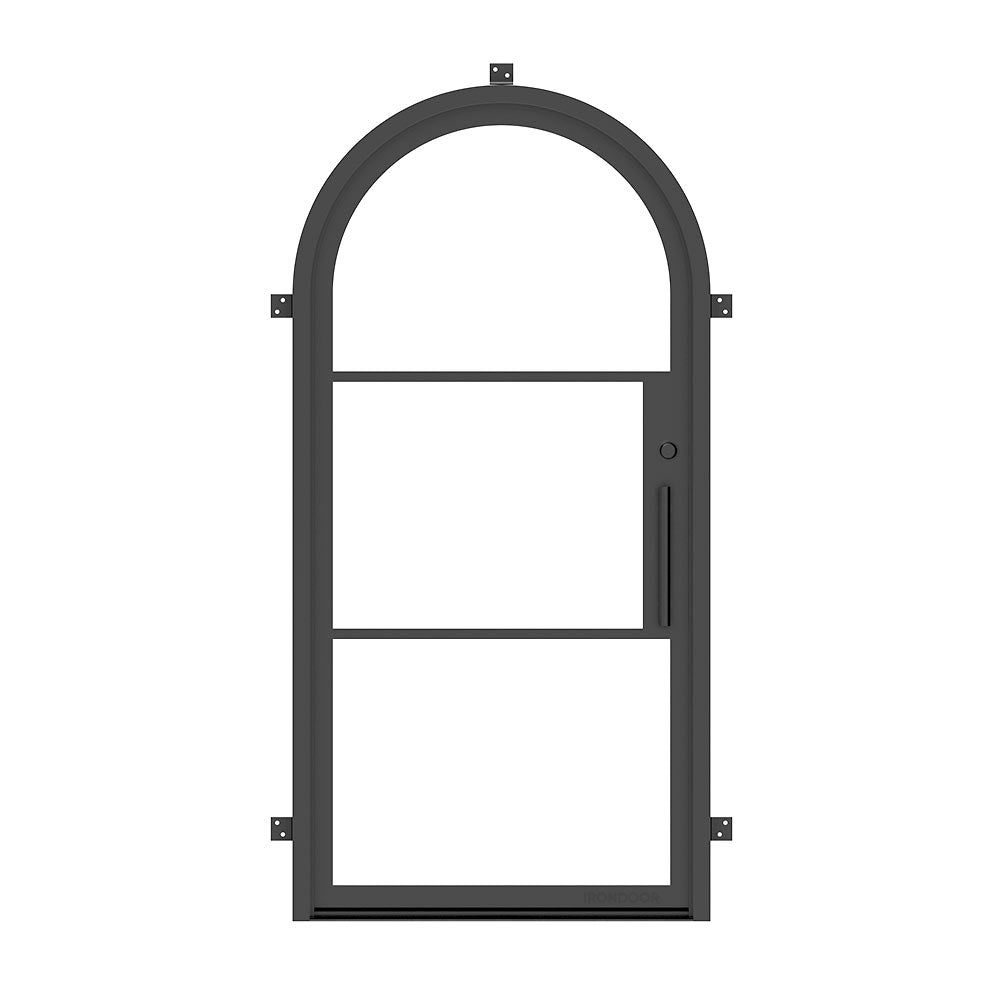 Openair 13 Black Round Top - Single Steel Exterior Door