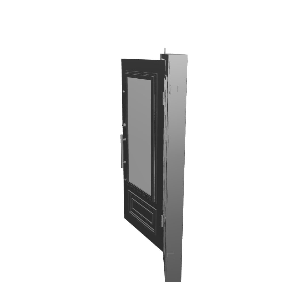 Biltmore 23 Black Single Iron Front Door with Sidelights