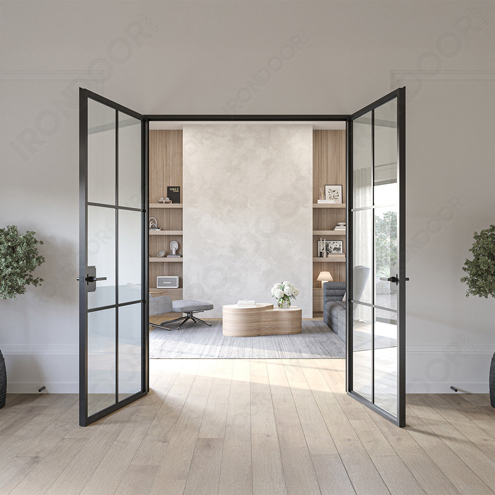 Liteair 43 Interior Prehung Double Steel French Doors