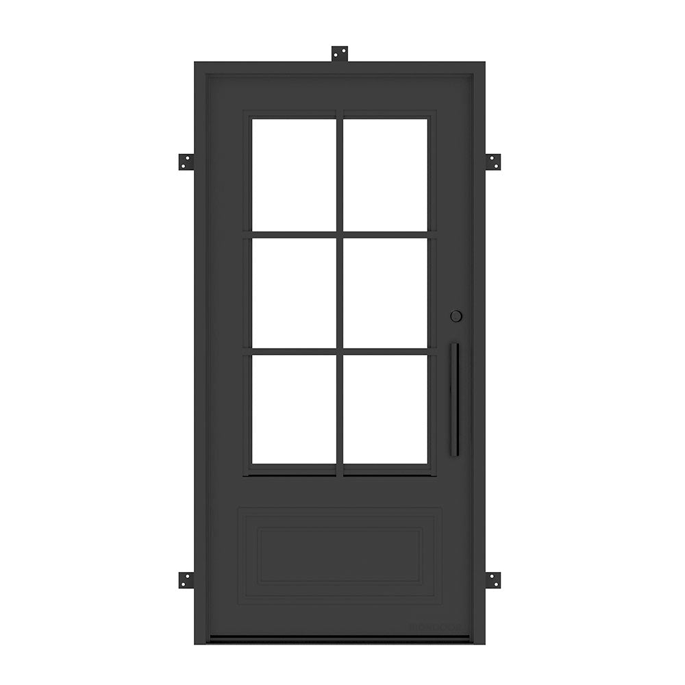 Biltmore 23 Black Single - Eyebrow Exterior Wrought Iron Door