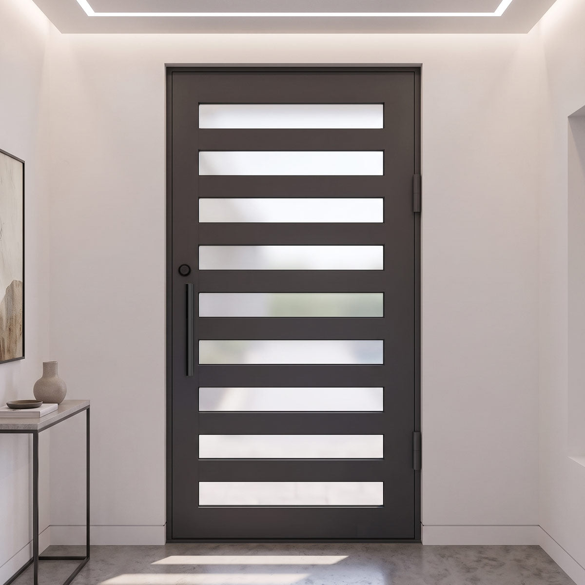 Black Steel 9 Lite Single Exterior Front Door