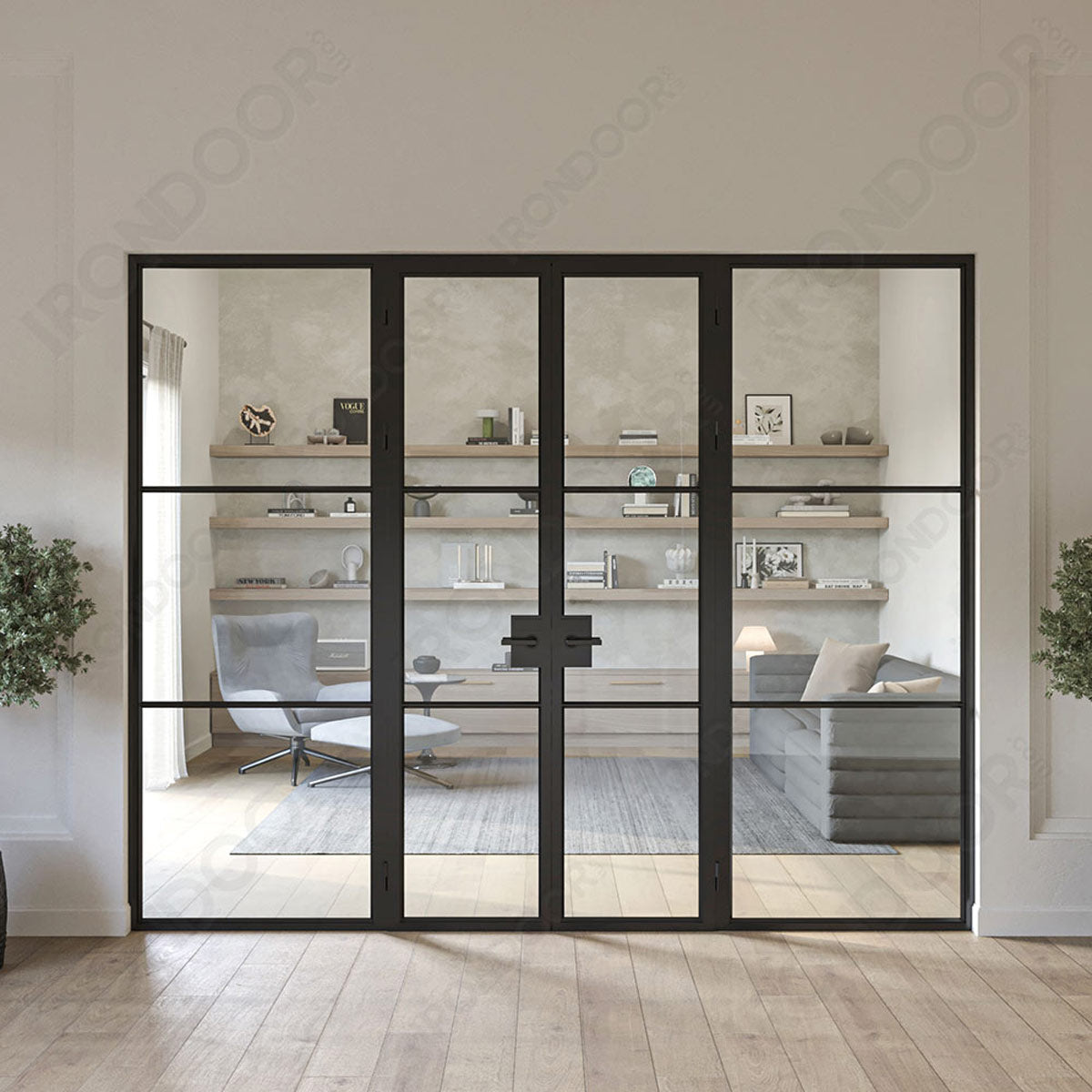 Openair 23 Interior Steel Double Door with Sidelights