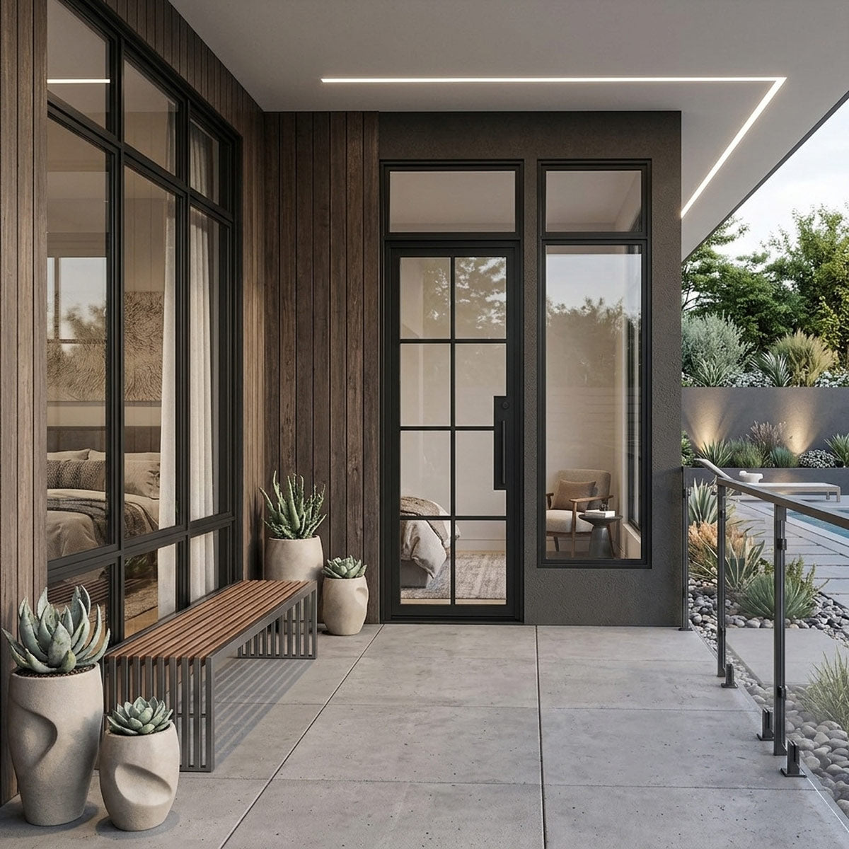 Liteair 24 Black - Single Steel French Exterior Door