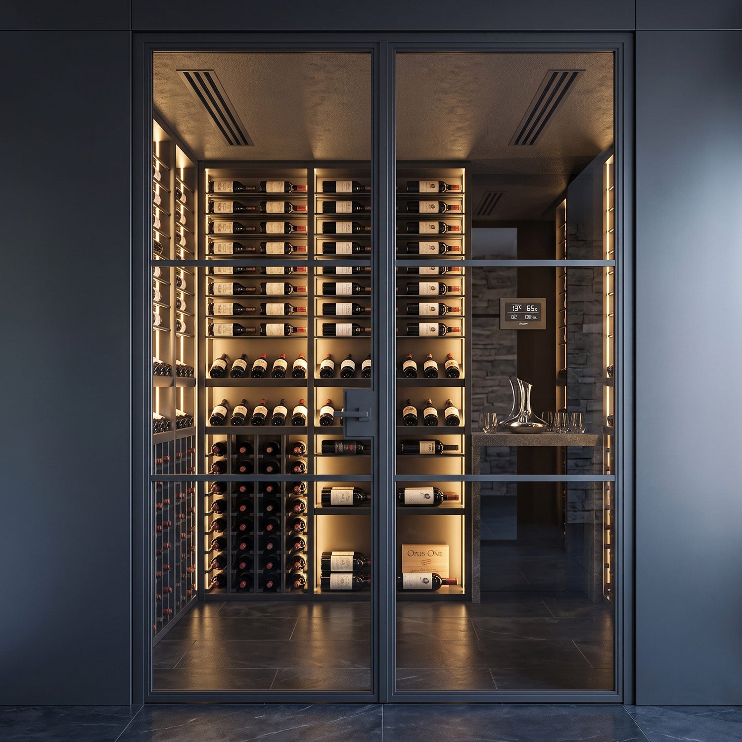 Openair 13 Interior Steel Wine Cellar Door with Sidelight