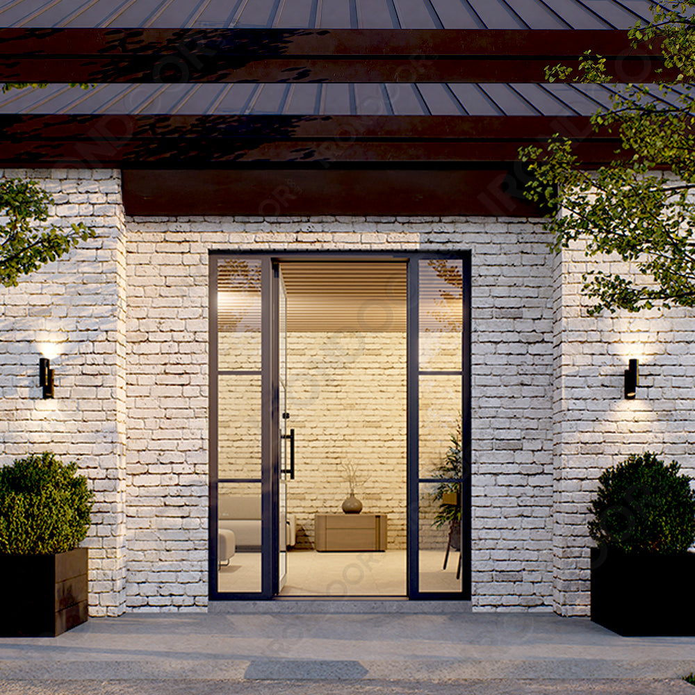 Openair 13 Black Single + Sidelights | Steel French Door