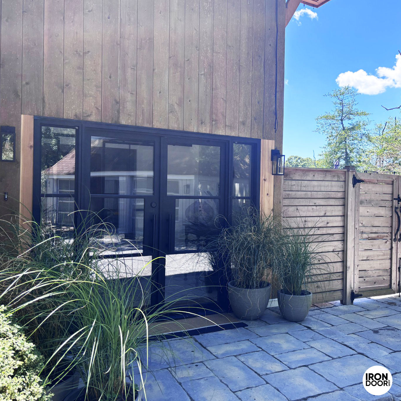 Openair 23 Black w/ Sidelights | Double Exterior Steel French Door