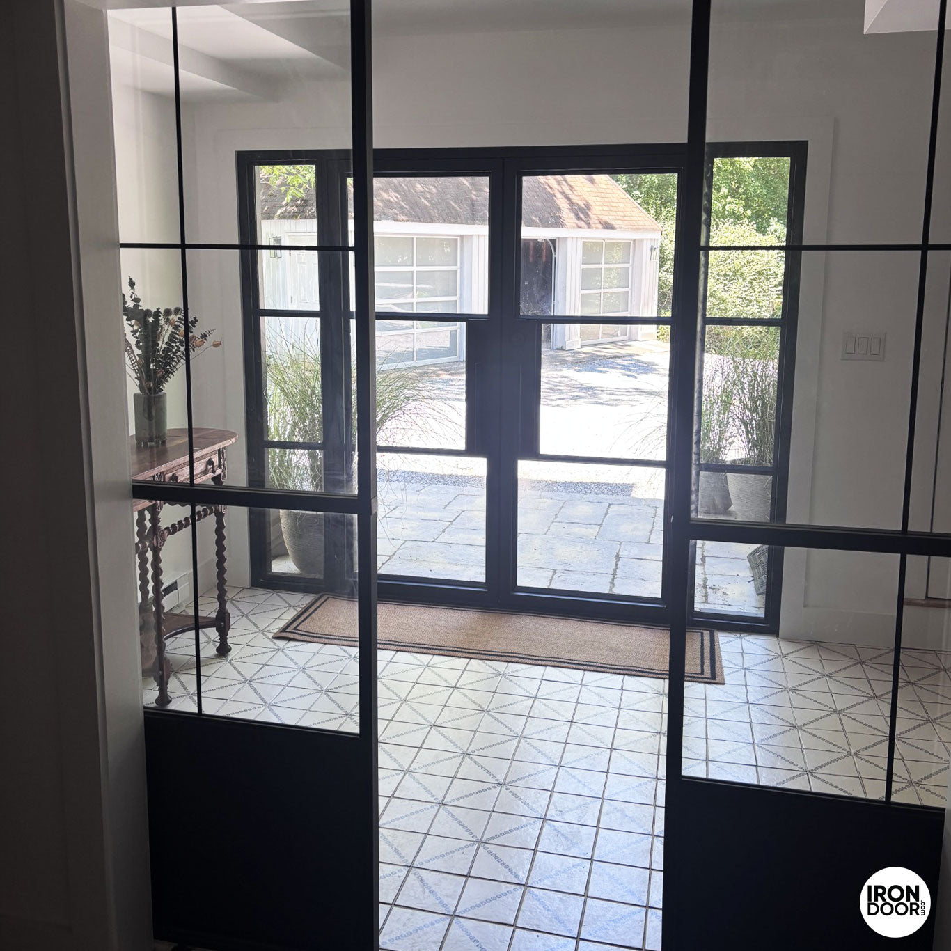 Openair 23 Black w/ Sidelights | Double Exterior Steel French Door